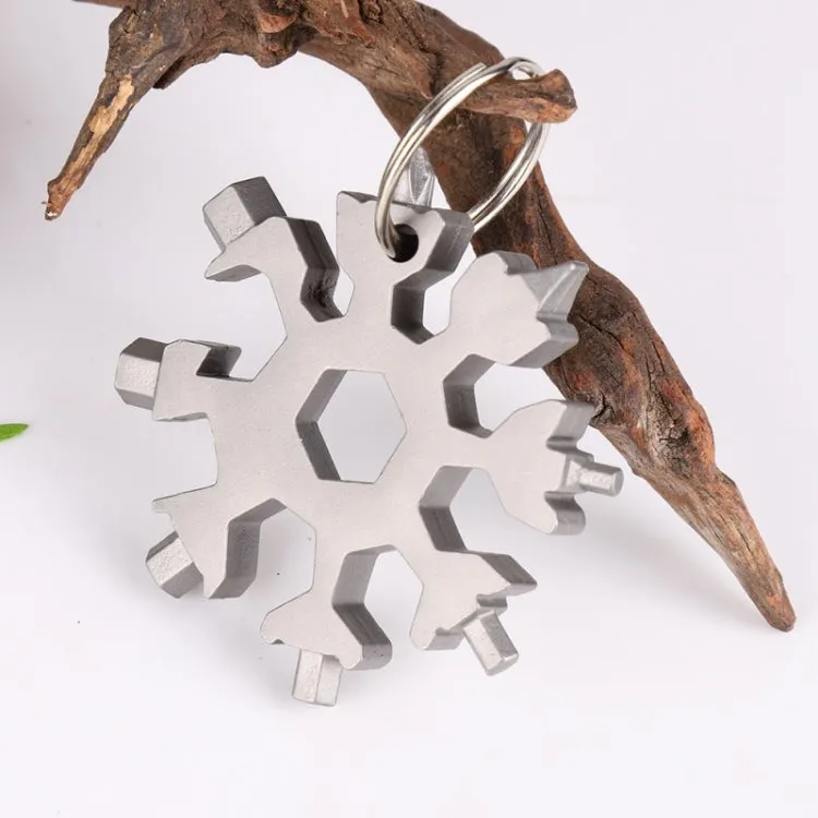 18-in-1 Multi-tool Portable Outdoor Octagonal Snowflake EDC Tool Wrench Mini Screwdriver(White)