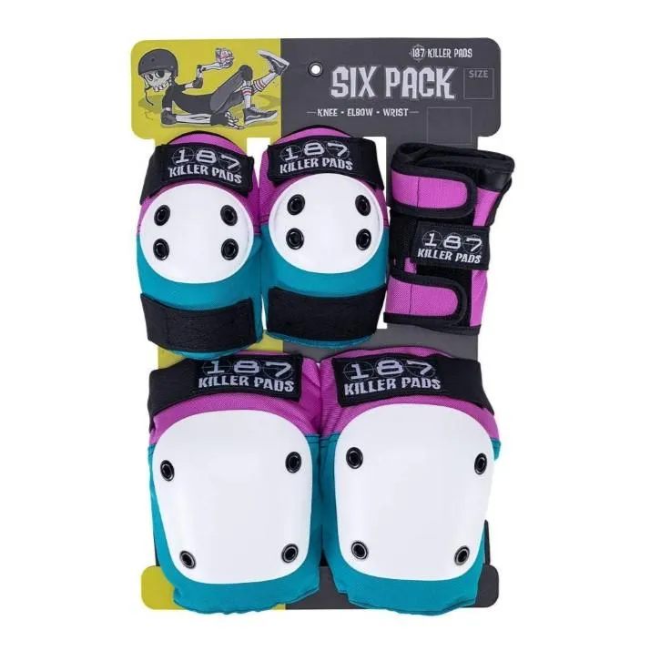 187 Six Pack Junior Pink and Teal