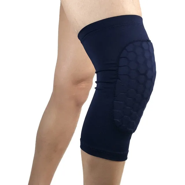 1PCS Honeycomb Basketball Knee pads Leg Sleeves Cellular Football Volleyball Soccer Kneepad Calf Support Ski Cycling Leg warmer