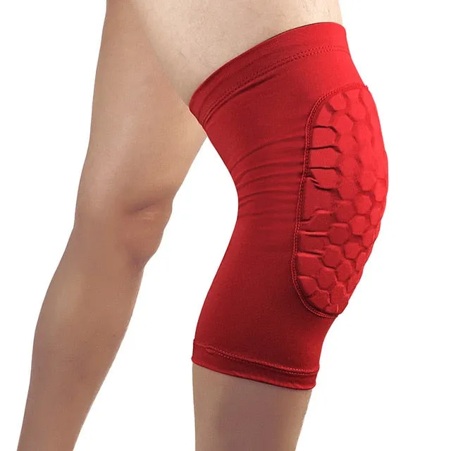 1PCS Honeycomb Basketball Knee pads Leg Sleeves Cellular Football Volleyball Soccer Kneepad Calf Support Ski Cycling Leg warmer