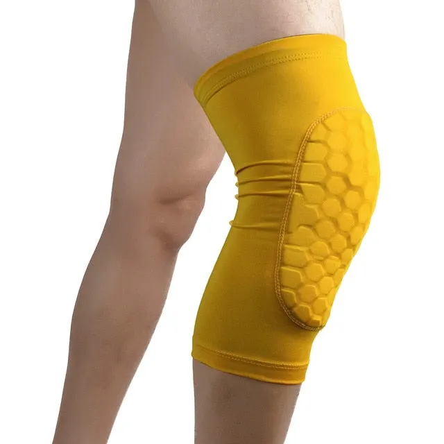 1PCS Honeycomb Basketball Knee pads Leg Sleeves Cellular Football Volleyball Soccer Kneepad Calf Support Ski Cycling Leg warmer