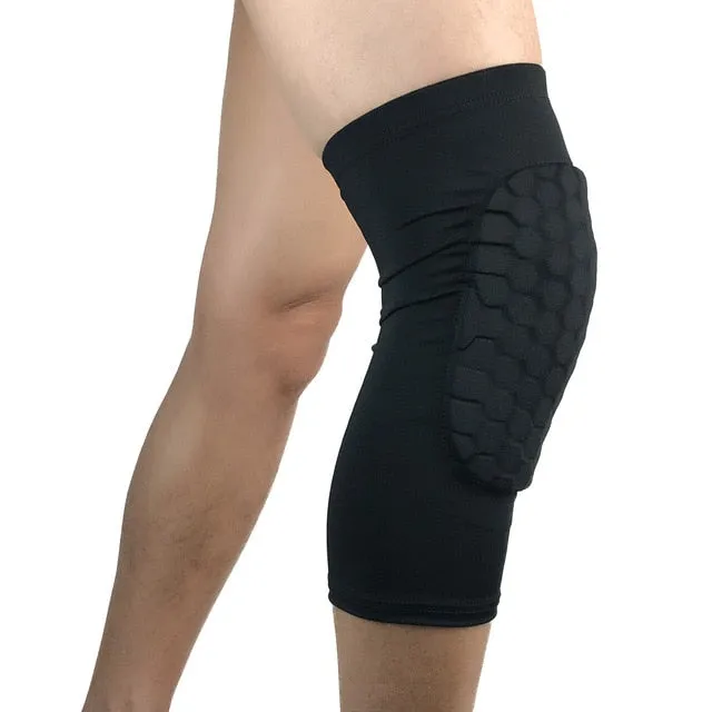 1PCS Honeycomb Basketball Knee pads Leg Sleeves Cellular Football Volleyball Soccer Kneepad Calf Support Ski Cycling Leg warmer