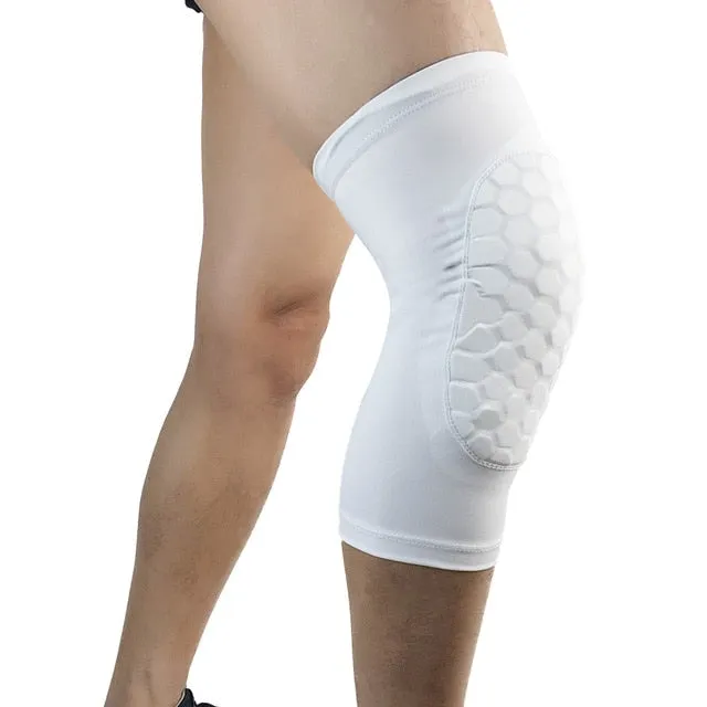 1PCS Honeycomb Basketball Knee pads Leg Sleeves Cellular Football Volleyball Soccer Kneepad Calf Support Ski Cycling Leg warmer