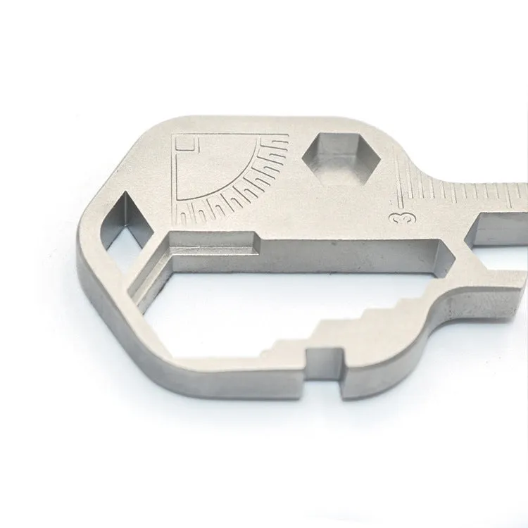 24 In 1 Key Shape Outdoor Emergency Tool Stainless Steel Pendant Portable Multi-Function Outdoor Camping Tool(Golden)