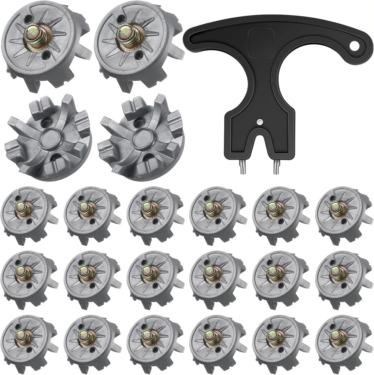 31 Pcs Golf Cleats Set with 30 Spikes and Spanner for Golf Shoes