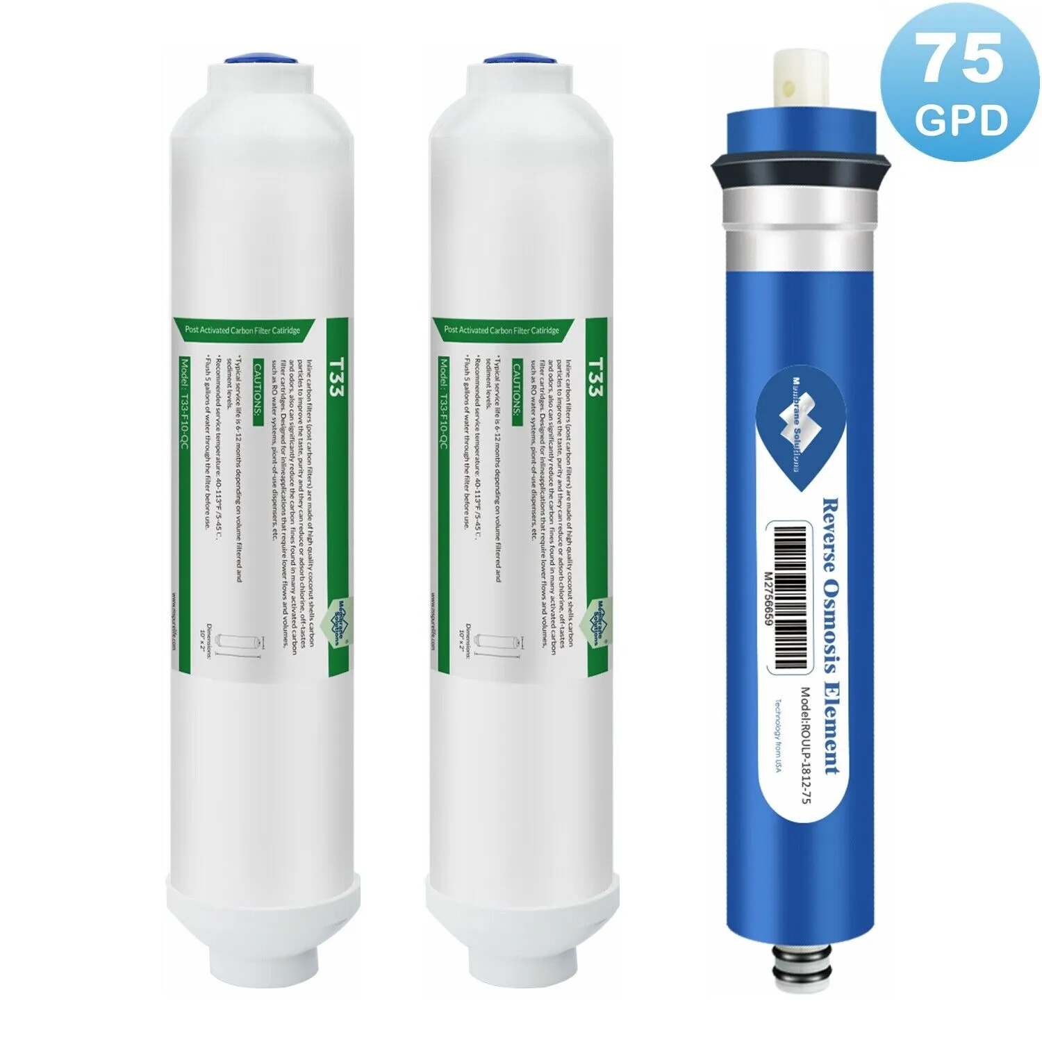 36/50/75/100/150 GPD RO Water Filter Combo Pack for Hydroponic Aquarium Reverse Osmosis System