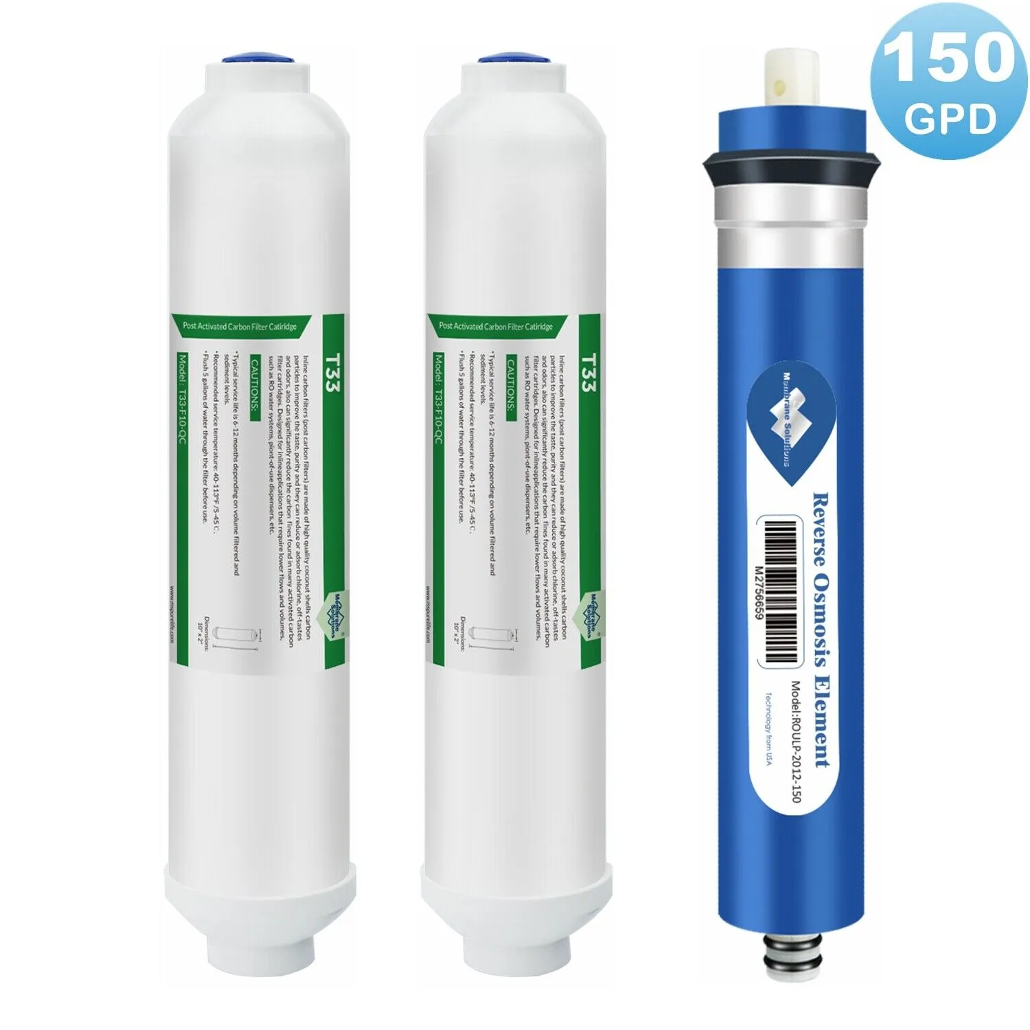 36/50/75/100/150 GPD RO Water Filter Combo Pack for Hydroponic Aquarium Reverse Osmosis System