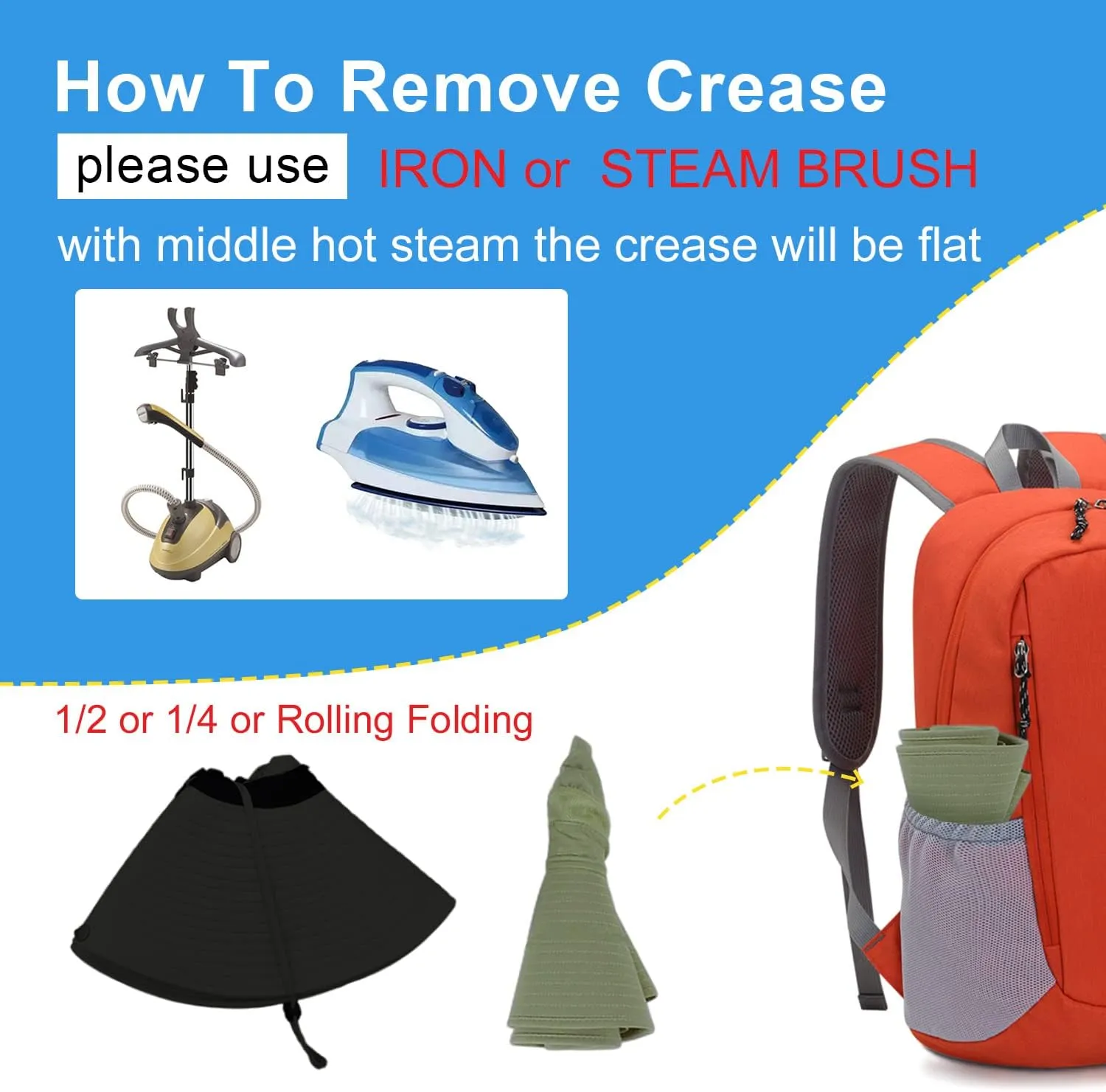 6" Wide Brim Sun Protection Hat Outdoor Unisex Bucket Hats for Hiking Beach Fishing Safari Garden Lawn Yard Work Kayaking