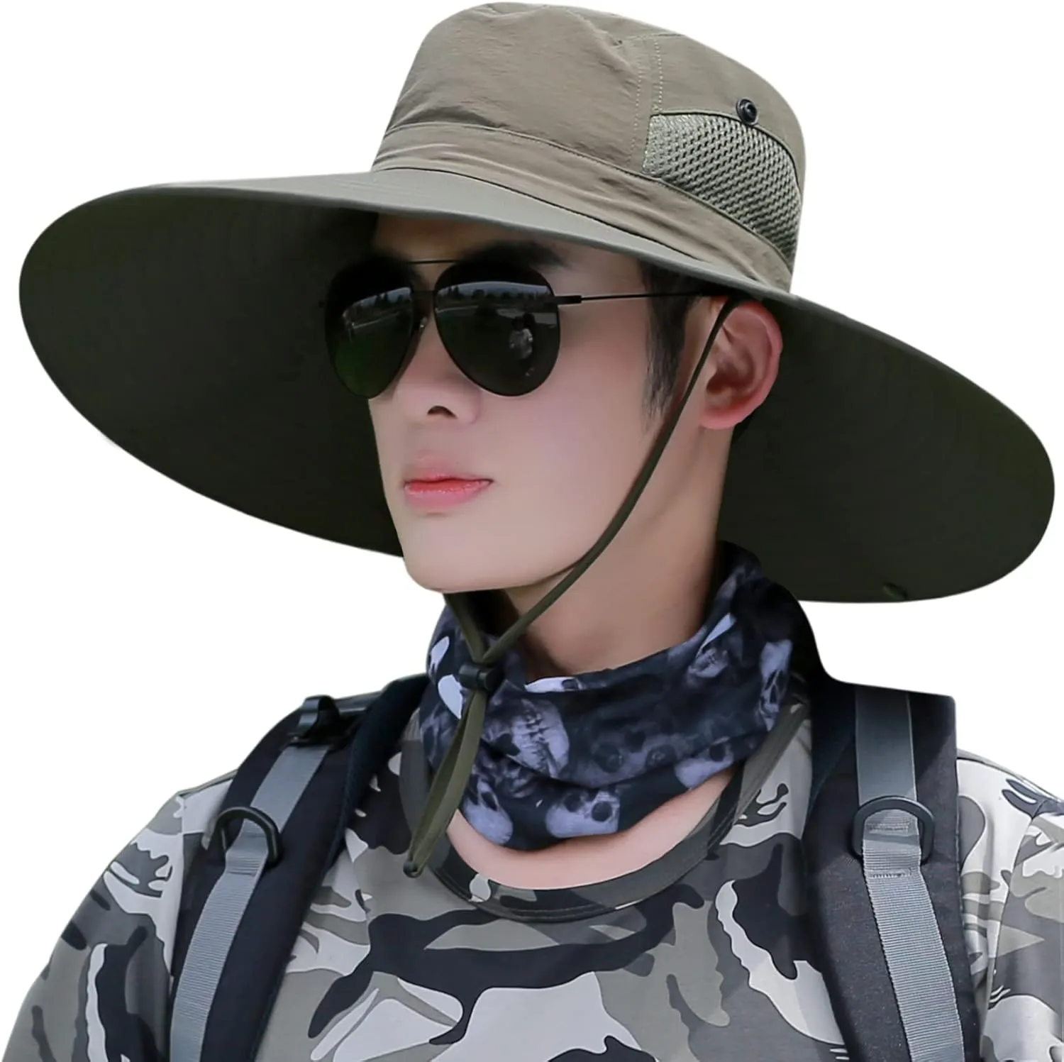 6" Wide Brim Sun Protection Hat Outdoor Unisex Bucket Hats for Hiking Beach Fishing Safari Garden Lawn Yard Work Kayaking