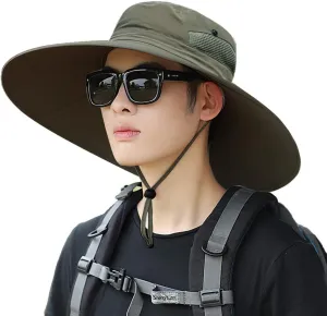 6" Wide Brim Sun Protection Hat Outdoor Unisex Bucket Hats for Hiking Beach Fishing Safari Garden Lawn Yard Work Kayaking