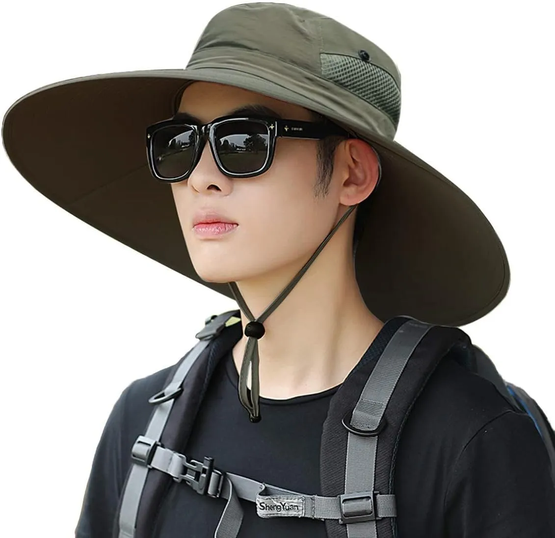 6" Wide Brim Sun Protection Hat Outdoor Unisex Bucket Hats for Hiking Beach Fishing Safari Garden Lawn Yard Work Kayaking