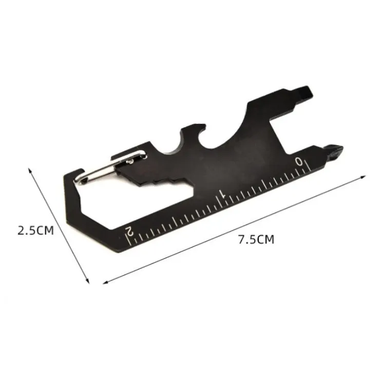 7 in 1 Outdoor Multi-Function Keychain Tool Card(Black)