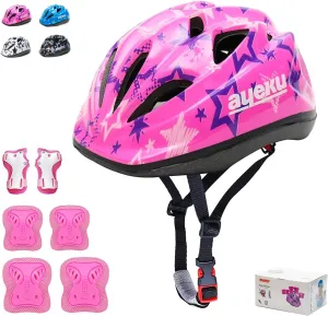Adjustable Helmet for Ages 5-16 Kids Toddler Boys Girls Youth,Protective Gear with Elbow Knee Wrist Pads for Multi-Sports Skateboarding Bike Riding Scooter Inline skatings Longboard Roller Skate