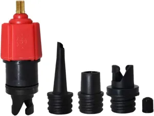 Air Valve Converter Inflatable Pump Multifunction Valve Adapter with 4 Nozzles for Kayak Stand Up Paddle Board, Surfing Accessories