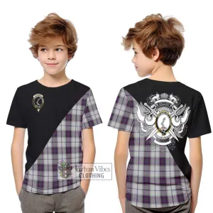 Alexander of Menstry Dress Tartan Kid T-Shirt with Family Crest and Military Logo Style