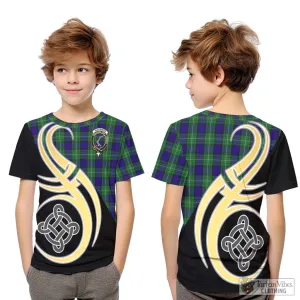 Alexander Tartan Kid T-Shirt with Family Crest and Celtic Symbol Style