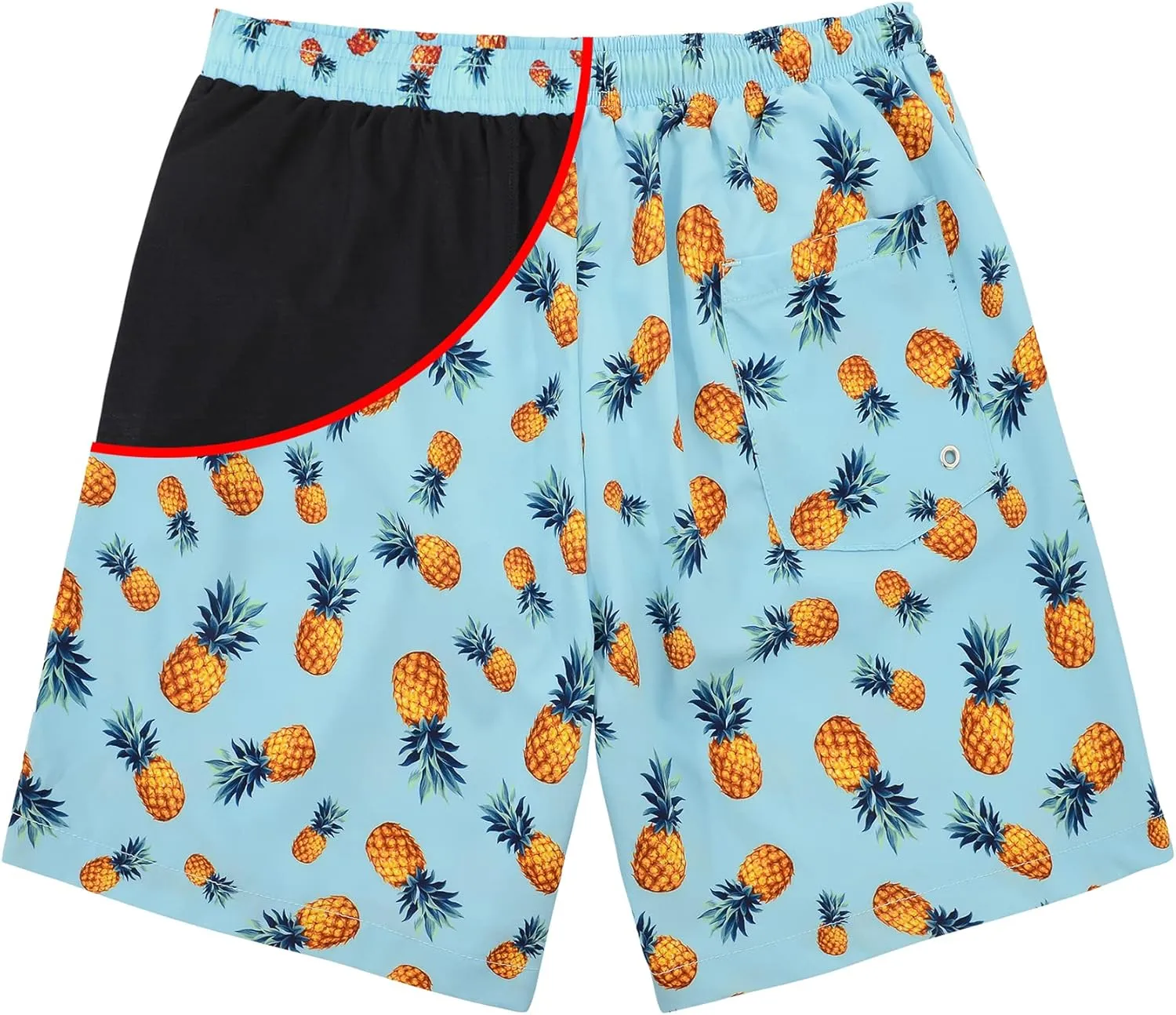 American Trends Men's Swim Trunks Board Shorts Quick Dry Mens Swimming Trunks with Compression Liner