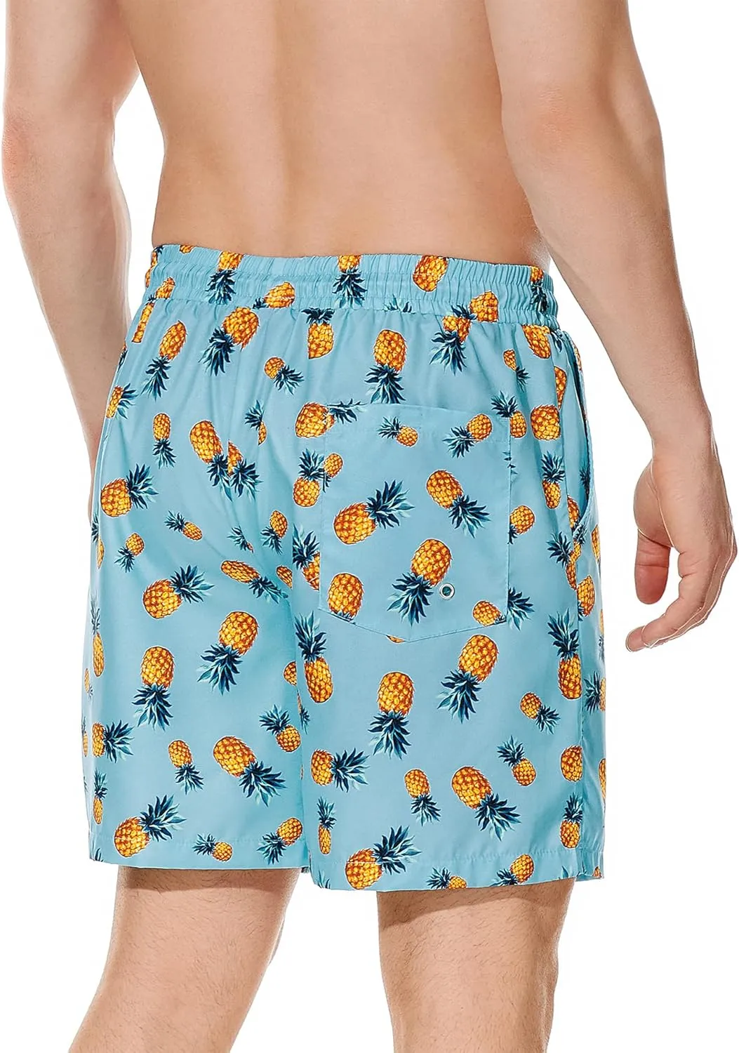 American Trends Men's Swim Trunks Board Shorts Quick Dry Mens Swimming Trunks with Compression Liner