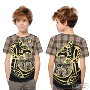 Anderson Dress Tartan Kid T-Shirt with Family Crest Celtic Wolf Style