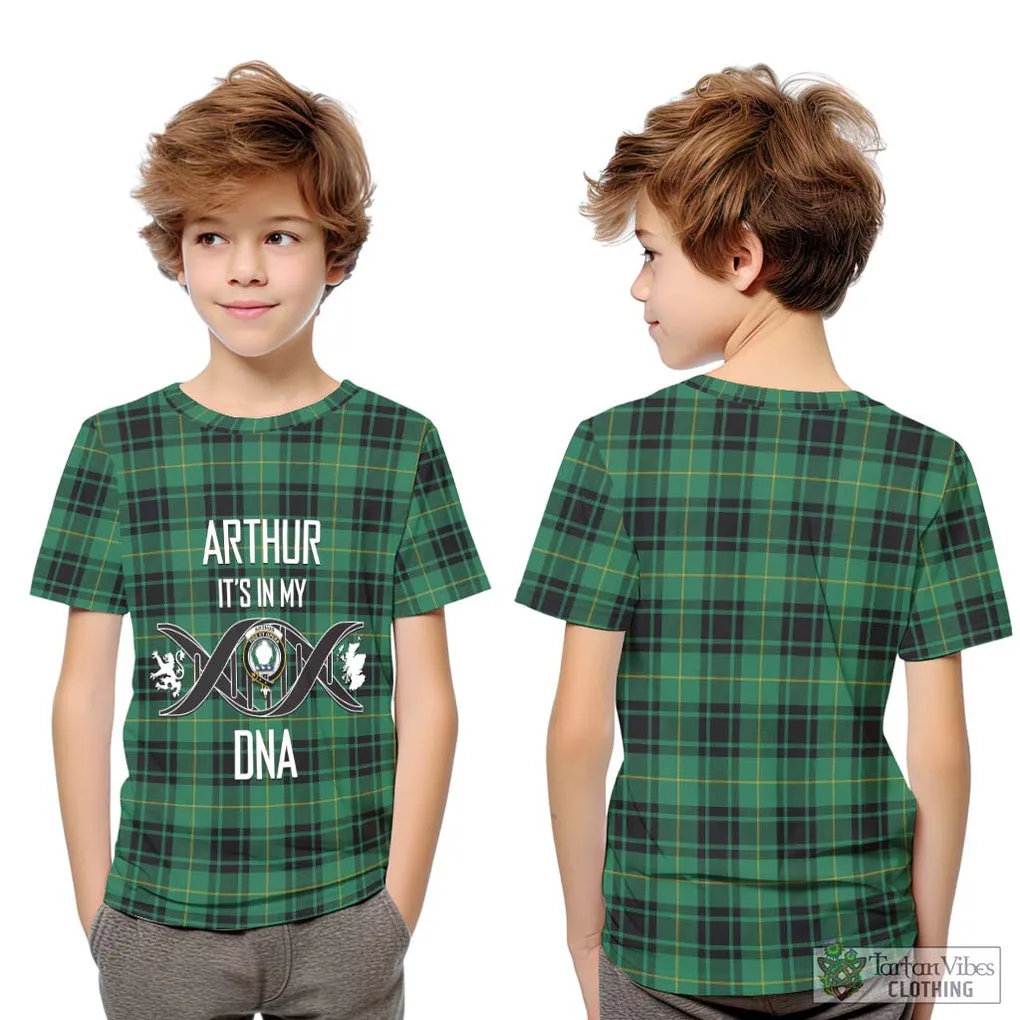Arthur Ancient Tartan Kid T-Shirt with Family Crest DNA In Me Style