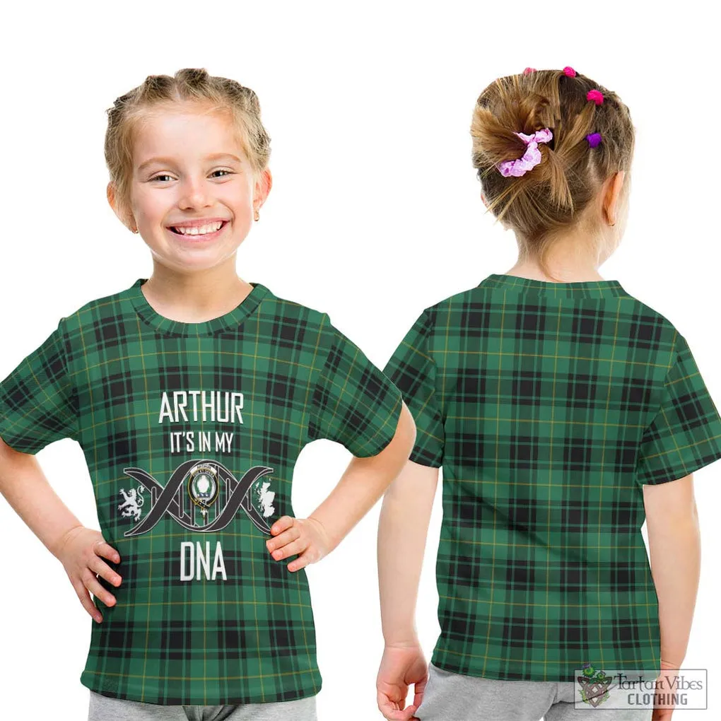 Arthur Ancient Tartan Kid T-Shirt with Family Crest DNA In Me Style