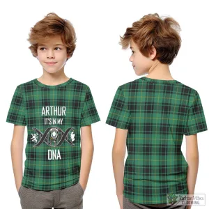 Arthur Ancient Tartan Kid T-Shirt with Family Crest DNA In Me Style