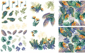 Belles and Whistles Transfers - Tropical Leaves Transfer