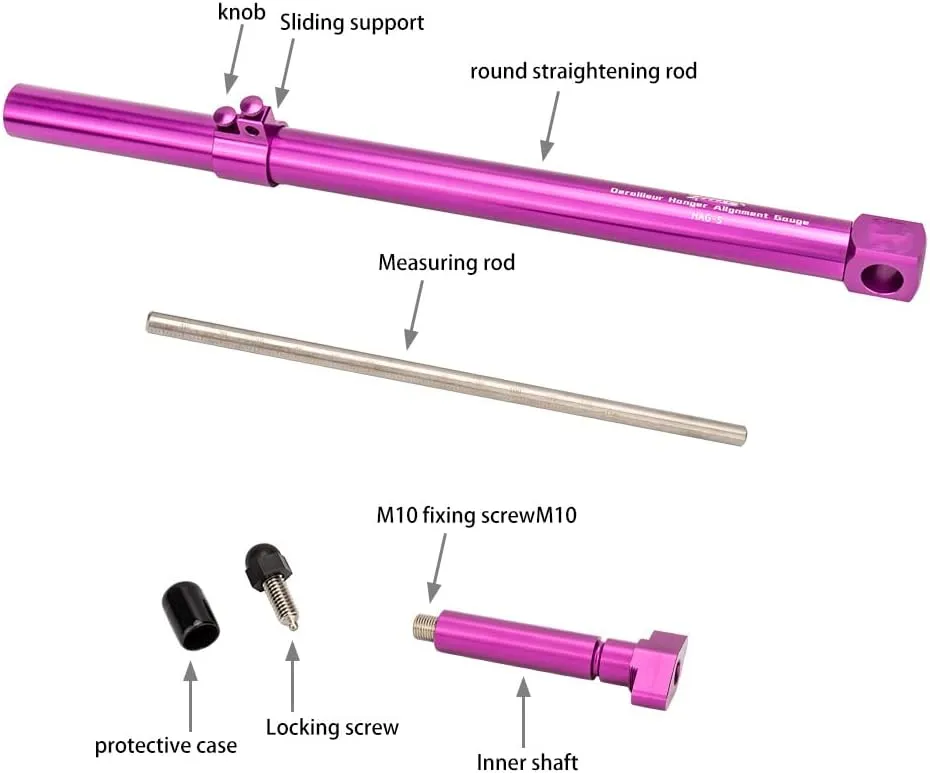 Bike Alignment Tool, Bicycle Derailleur Hanger Alignment Gauge, Aluminum Alloy Ranging Tool Bike Repair Tool Purple