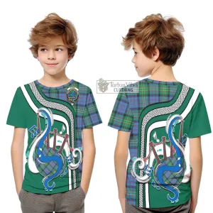 Bowie Ancient Tartan Kid T-Shirt with Epic Bagpipe Style