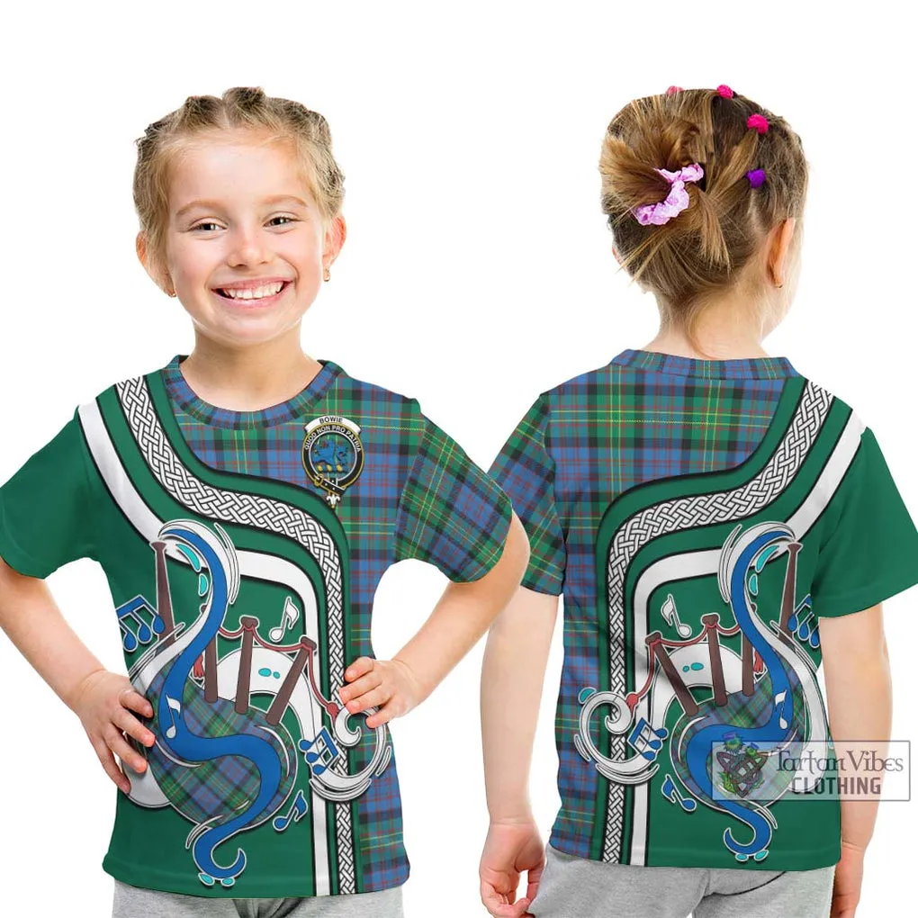 Bowie Ancient Tartan Kid T-Shirt with Epic Bagpipe Style