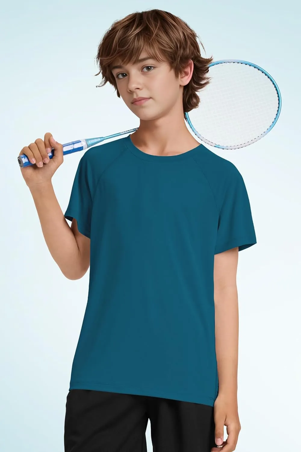 Boys UPF 50  Mesh Athletic Quick Dry T-Shirts Moisture Wicking Active Short Sleeve Mesh Shirts Tops for Boys