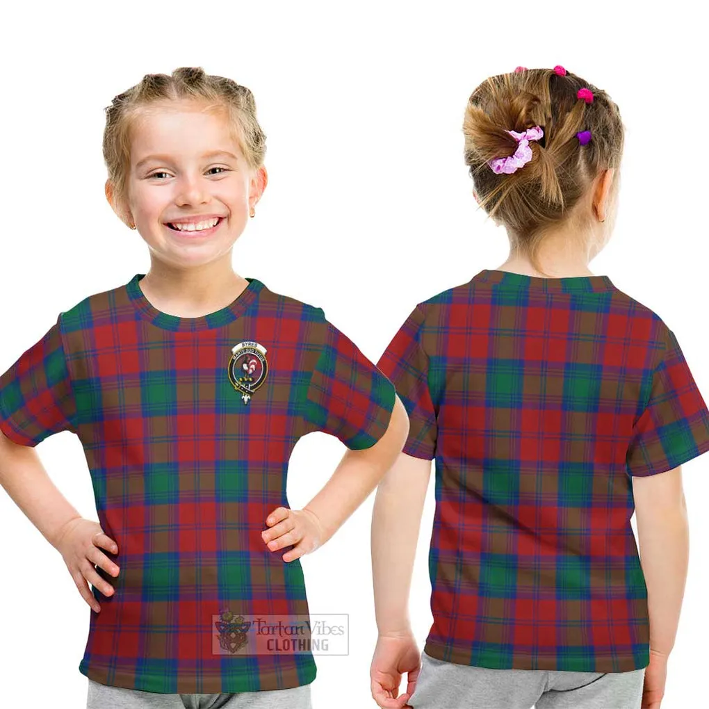 Byres (Byses) Tartan Kid T-Shirt with Family Crest