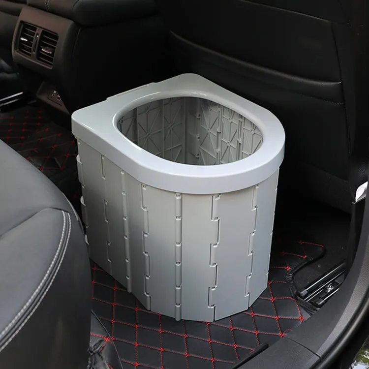 Car Toilet Integrated Portable Folding Toilet Self-Driving Tour Outdoor Camping Toilet(Light Gray)