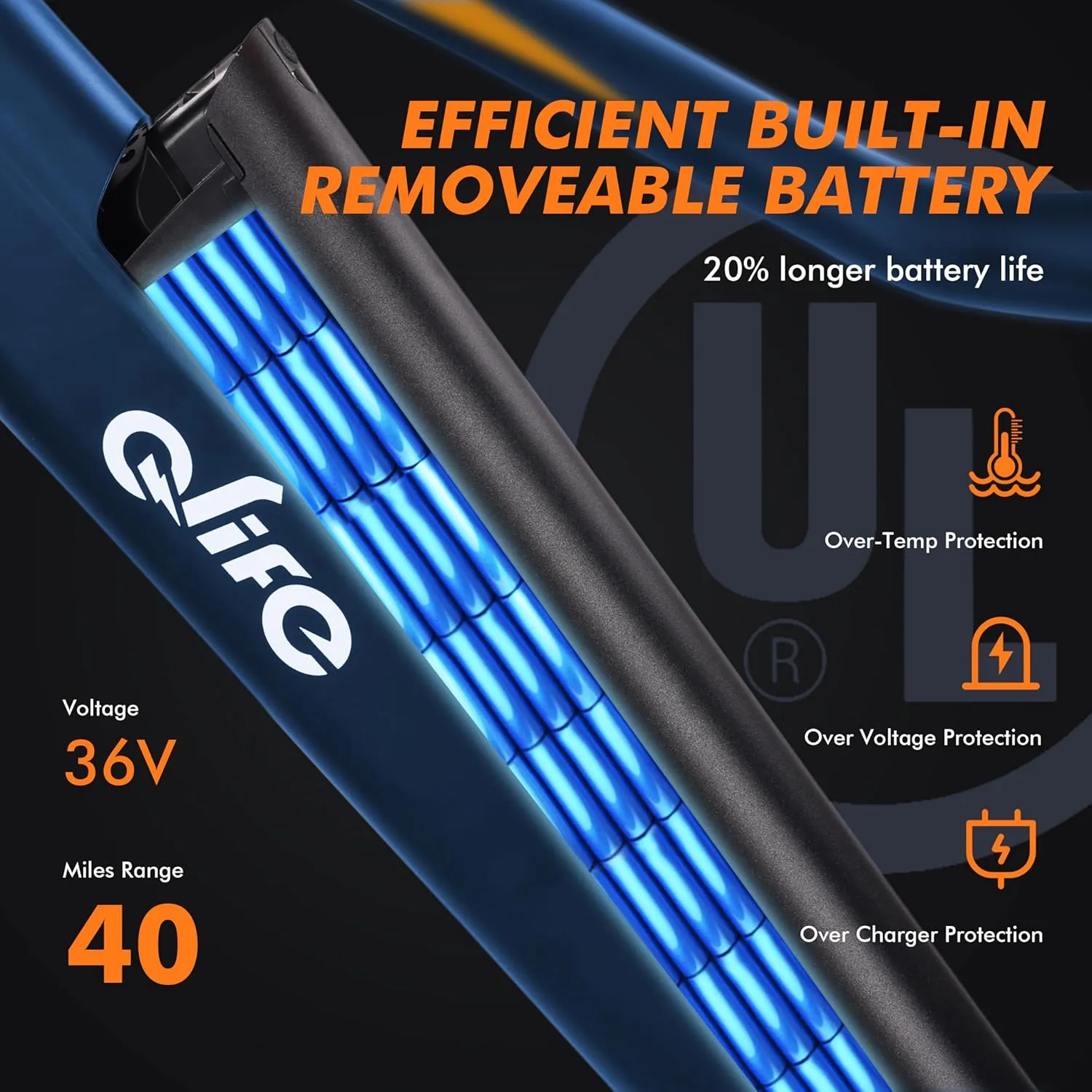 Cityone Electric Bike for Adults 26" Ebike with 2.1" Tire,Built-in Removable Battery, Peak 750&1200W Motor Ebikes with 7/21 Speed Carbon Steel Mountain Bicycle