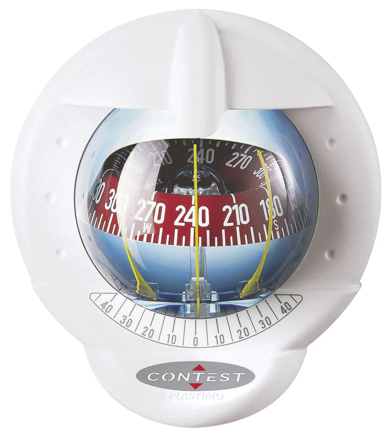 CONTEST 101 SAILBOAT COMPASS - WHITE WITH RED CARD Tactical Compass card