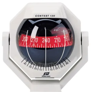 CONTEST 130 SAILBOAT COMPASS - BRACKET MOUNT, WHITE WITH RED CARD