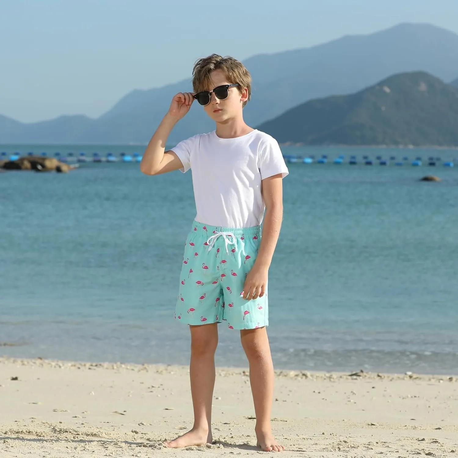 Cozople 7-16T Teen Boys Swim Trunks Quick Dry UPF 50  Swimwear Bathing Suit for Big Boys Beach Swim Boards Shorts