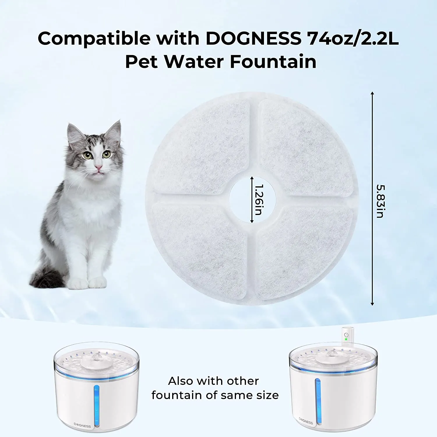 Dogness Water Fountain Filters 3 Pack