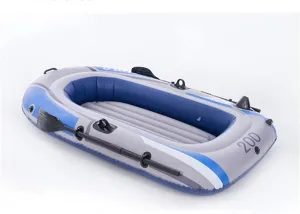 Foldable Inflatable Boat with Oars & Pump, Heavy-Duty PVC Kayak Raft Dinghy for Adults, Portable Fishing & Rowing Boat for Lakes, Rivers & Seas, 170kg Load Capacity