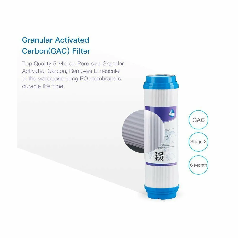 Granular Activated Carbon Water Filter Fit Any 10" Housings 5μm 10"x2.5"