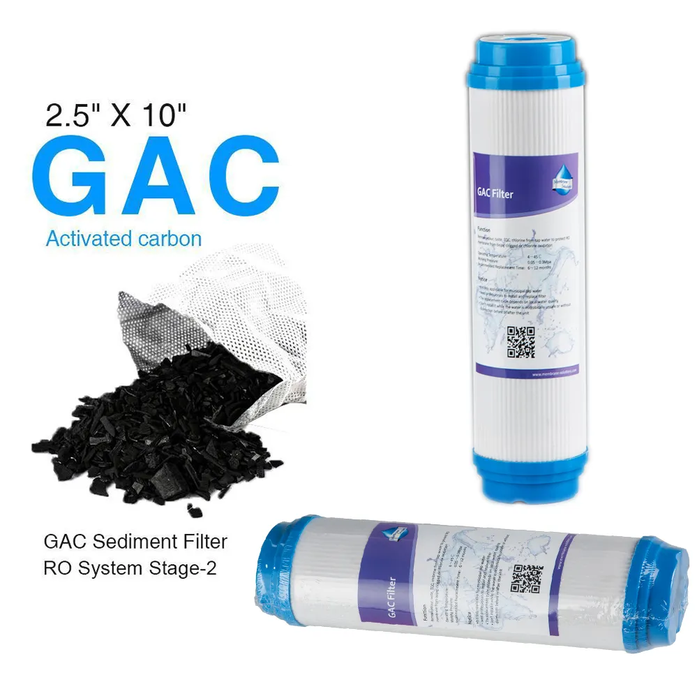 Granular Activated Carbon Water Filter Fit Any 10" Housings 5μm 10"x2.5"