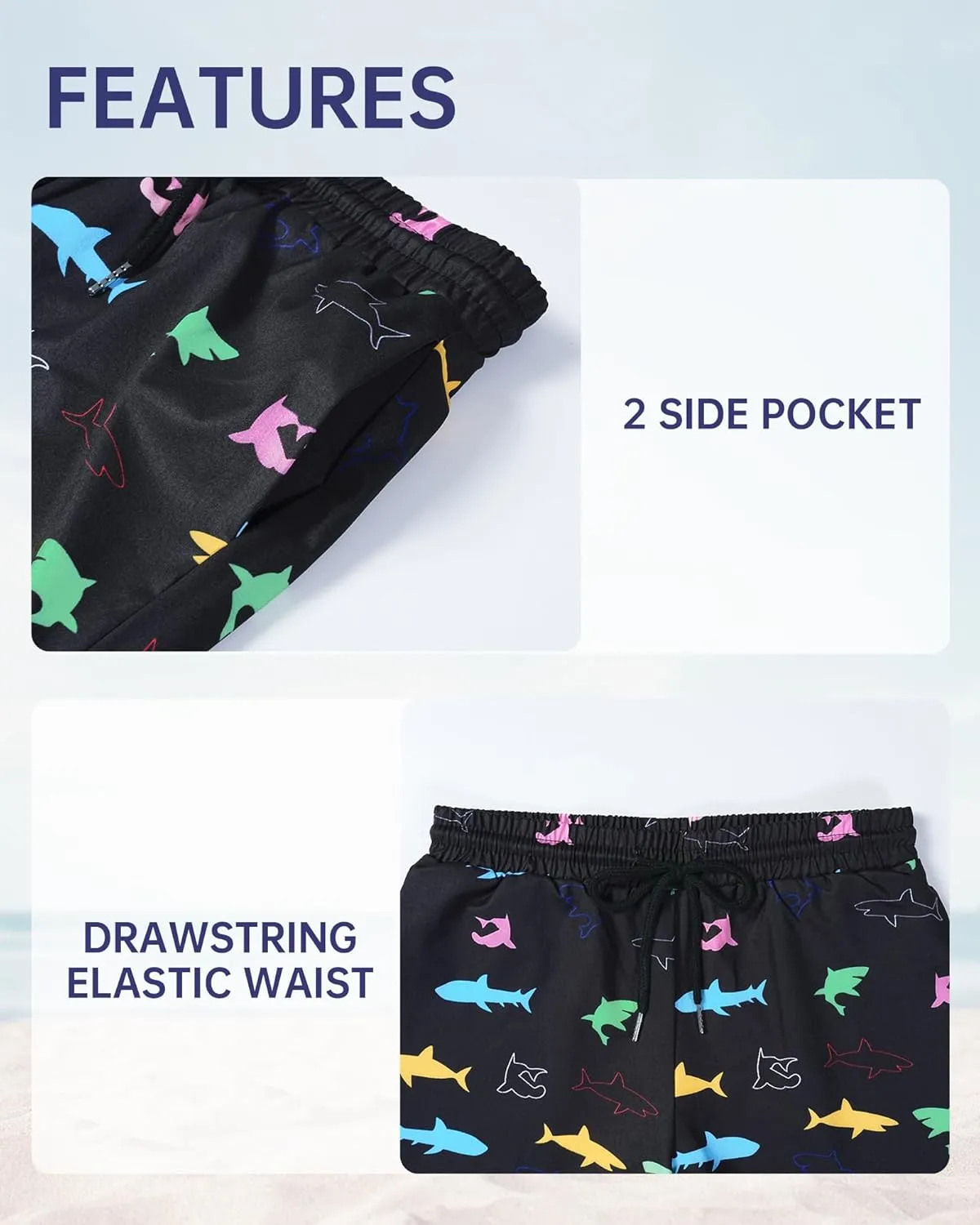 HASMES Boys Swim Trunks with Compression Liner Kids Bathing Suit Quick Dry Board Shorts Swimsuit for Teen 5-14Y