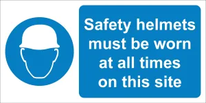Helmets must be worn Sign 600x300 FOAMEX