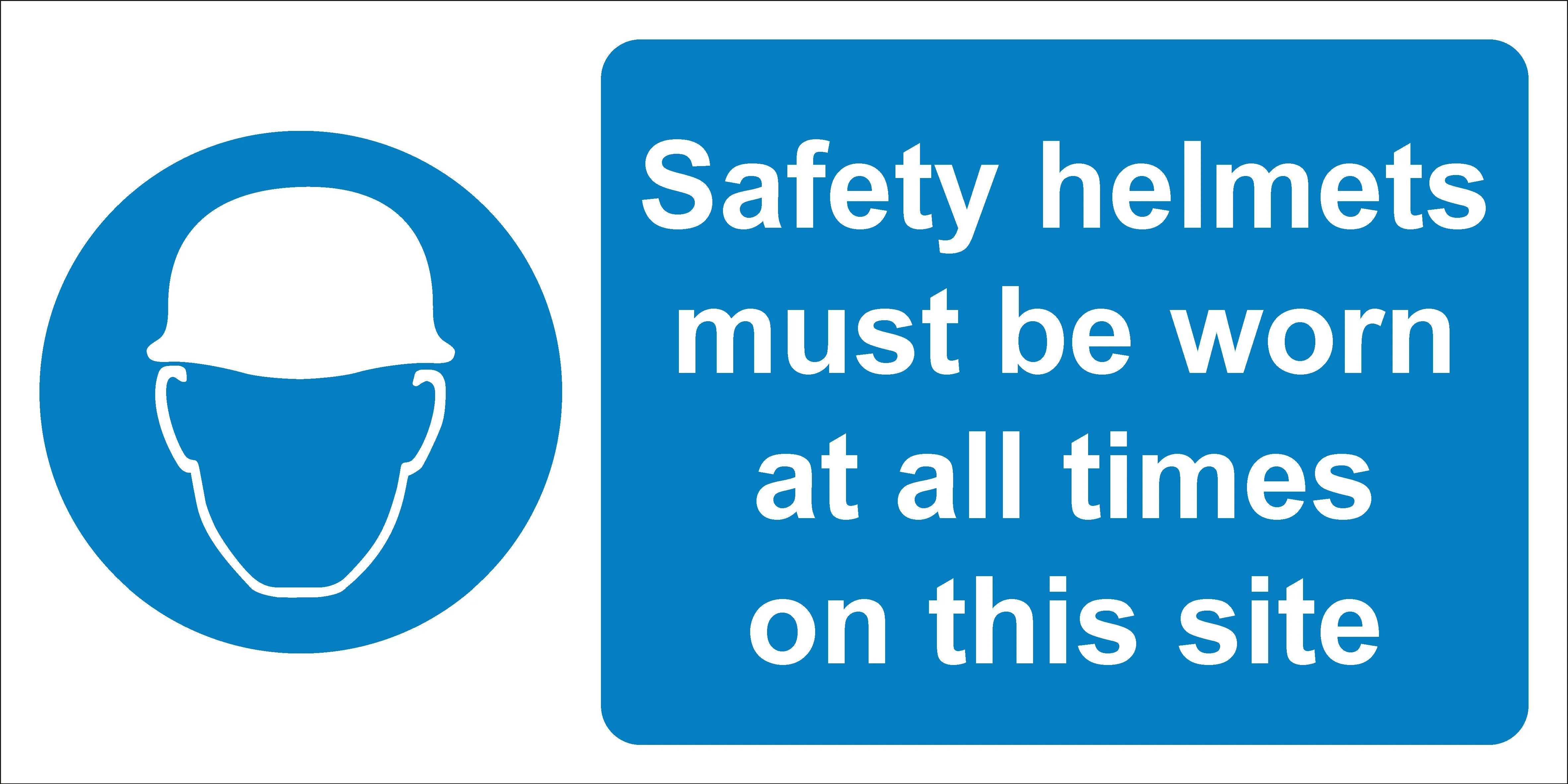 Helmets must be worn Sign 600x300 FOAMEX