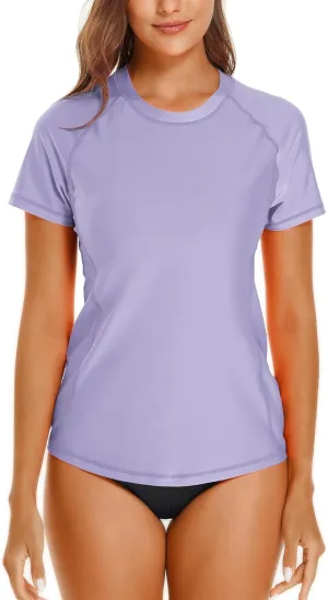 HODOSPORTS Women's UPF 50  Rash Guard Sun Protection Swim Shirt Quick Dry Swimsuit Lightweight Short Sleeve