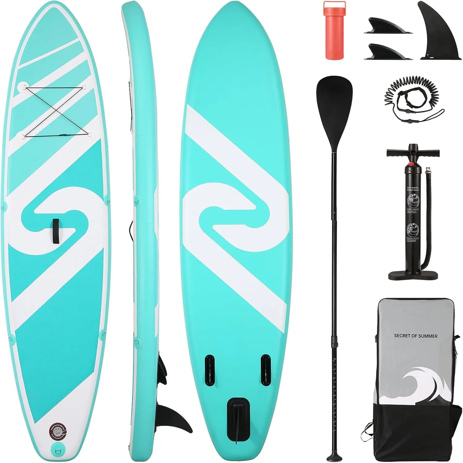 Inflatable Paddle Board Stand Up Paddle Board Inflatable Paddleboard SUP Board with Premium Full Accessories 120"x30"x6" for Youth & Adults Have Fun in Oceans, River and Lakes