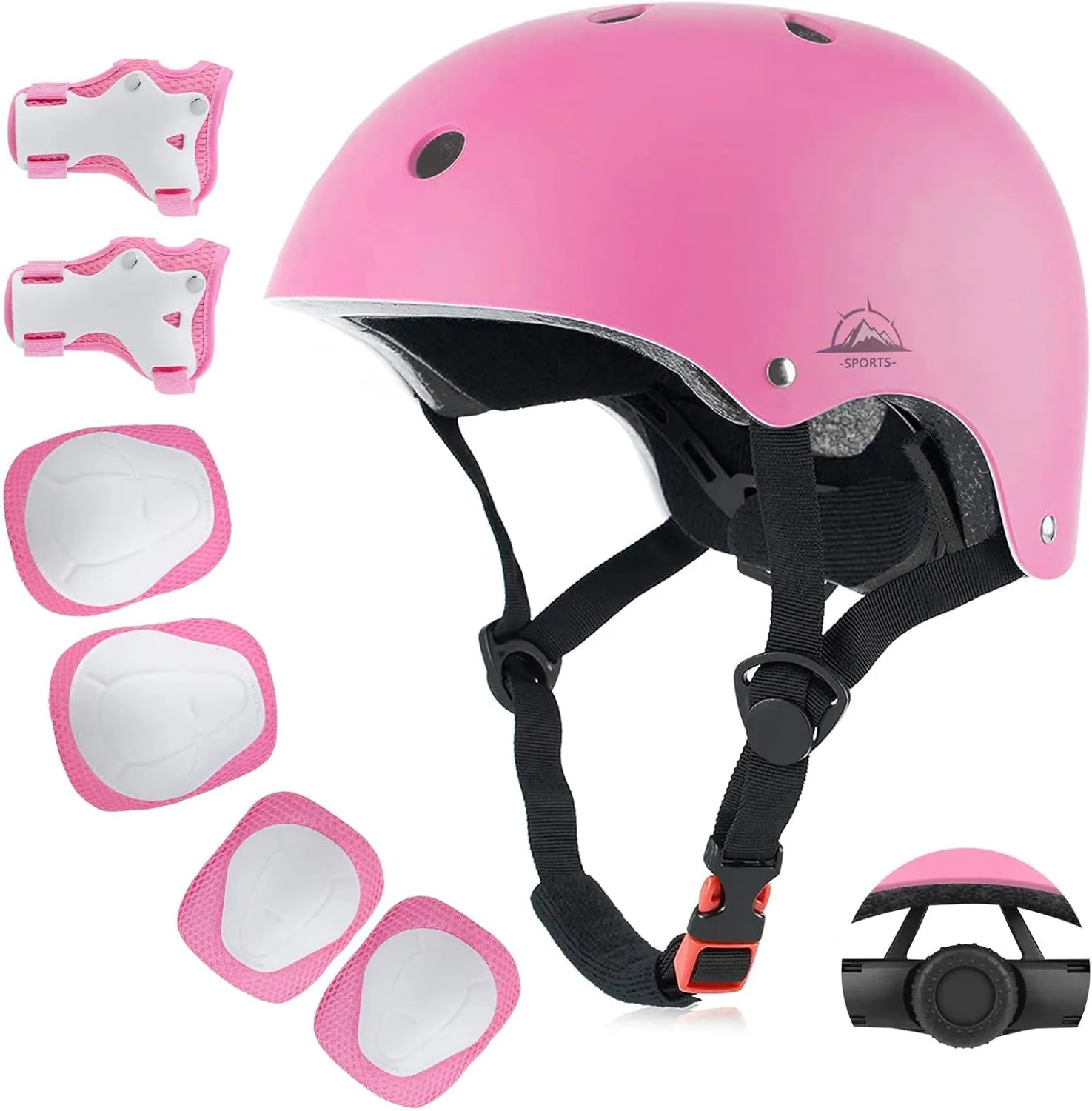 Kids Bike Helmet Set, CPSC Certified with Knee Pads Elbow Pads Wrist Guards,Adjustable Helmet for Ages 3-5-8-15 Toddler Kids&Youth,Bicycle Skateboarding