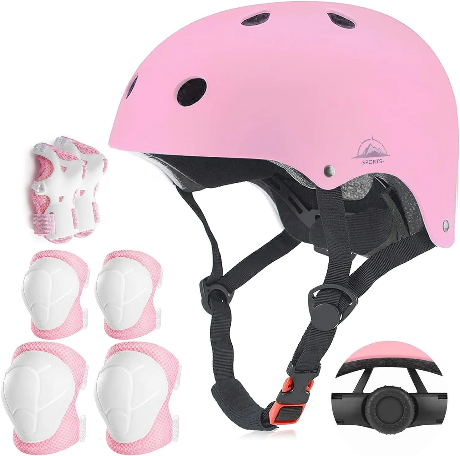 Kids Bike Helmet Set, CPSC Certified with Knee Pads Elbow Pads Wrist Guards,Adjustable Helmet for Ages 3-5-8-15 Toddler Kids&Youth,Bicycle Skateboarding