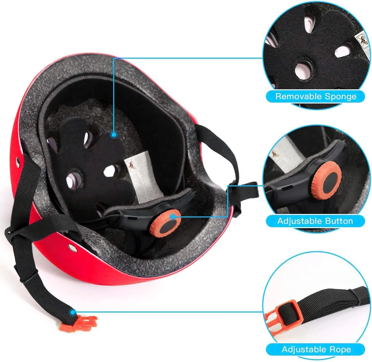Kids Bike Helmet Skateboard Knee Pads - Kids Helmet Elbow Pads Wrist Guards Adjustable for 5~15yrs Girl Boy Kids Protective Gear Set for Sport Cycling Bike Roller Skating Scooter