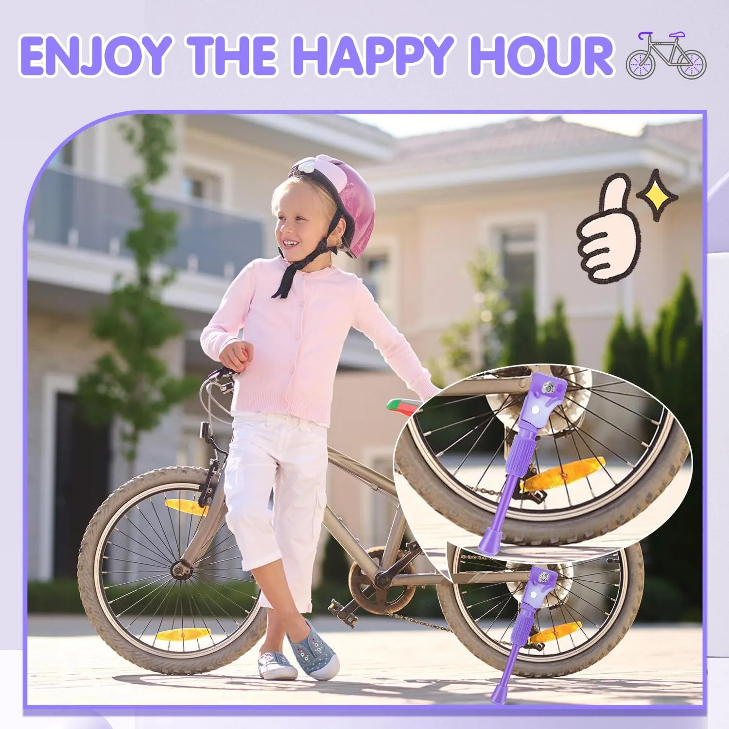 LEICHTEN Kids Bike Kickstand for 12/14/16/18/20 Inch Wheel Children's Bicycle Single-Side Kick Stand Rear Mount Bikes Support Racks for Girls and Boys Bike